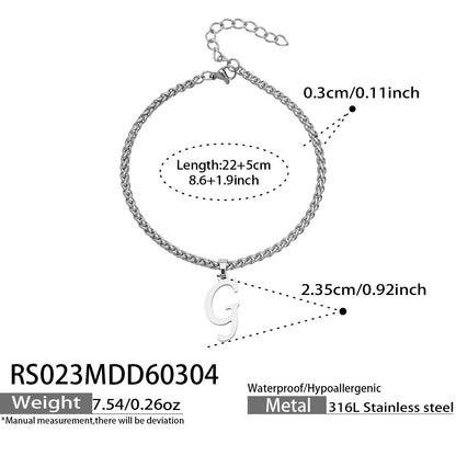 316L Stainless Steel 18K Gold PVD Initial Letter Minimalist Anklet - Initial Letter, Minimalist, Steel Finish, Personalized Anklet, Modern Wholesale Stainless Steel Jewelry - Sensitive Skin Friendly - Detail 1