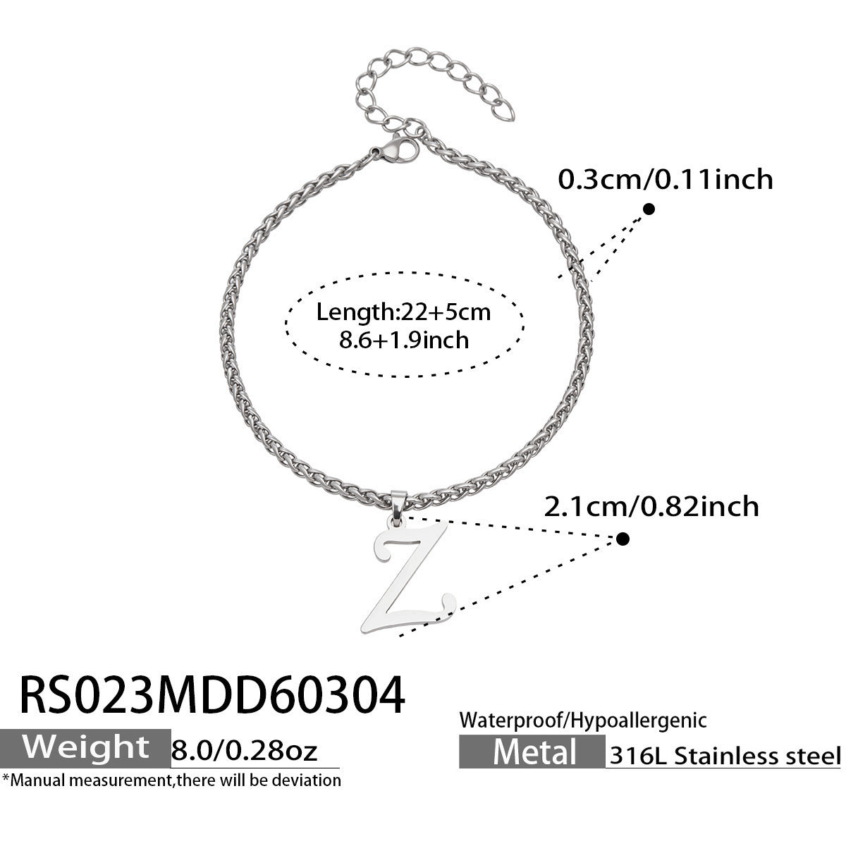 316L Stainless Steel 18K Gold PVD Initial Letter Minimalist Anklet - Initial Letter, Minimalist, Steel Finish, Personalized Anklet, Modern Wholesale Stainless Steel Jewelry - Sensitive Skin Friendly - Detail 10