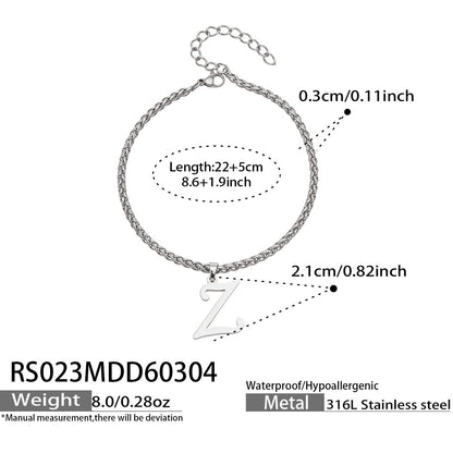 316L Stainless Steel 18K Gold PVD Initial Letter Minimalist Anklet - Initial Letter, Minimalist, Steel Finish, Personalized Anklet, Modern Wholesale Stainless Steel Jewelry - Sensitive Skin Friendly - Detail 10