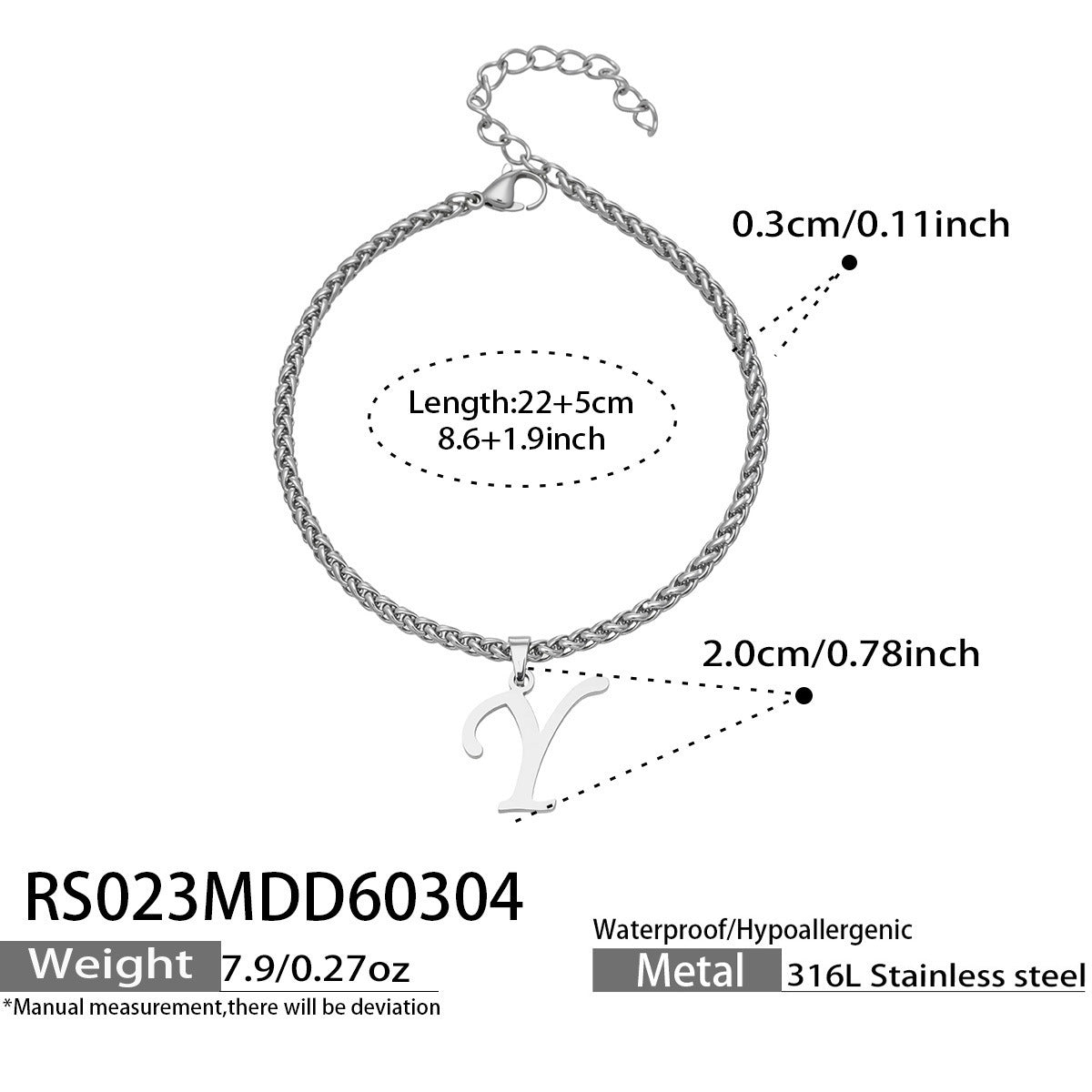 316L Stainless Steel 18K Gold PVD Initial Letter Minimalist Anklet - Initial Letter, Minimalist, Steel Finish, Personalized Anklet, Modern Wholesale Stainless Steel Jewelry - Sensitive Skin Friendly - Detail 11