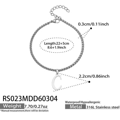 316L Stainless Steel 18K Gold PVD Initial Letter Minimalist Anklet - Initial Letter, Minimalist, Steel Finish, Personalized Anklet, Modern Wholesale Stainless Steel Jewelry - Sensitive Skin Friendly - Detail 16