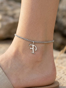 316L Stainless Steel 18K Gold PVD Initial Letter Minimalist Anklet - Initial Letter, Minimalist, Steel Finish, Personalized Anklet, Modern Wholesale Stainless Steel Jewelry - Sensitive Skin Friendly - Detail 17