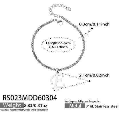 316L Stainless Steel 18K Gold PVD Initial Letter Minimalist Anklet - Initial Letter, Minimalist, Steel Finish, Personalized Anklet, Modern Wholesale Stainless Steel Jewelry - Sensitive Skin Friendly - Detail 18
