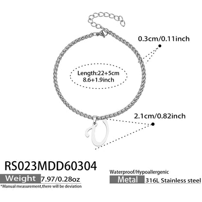 316L Stainless Steel 18K Gold PVD Initial Letter Minimalist Anklet - Initial Letter, Minimalist, Steel Finish, Personalized Anklet, Modern Wholesale Stainless Steel Jewelry - Sensitive Skin Friendly - Detail 5