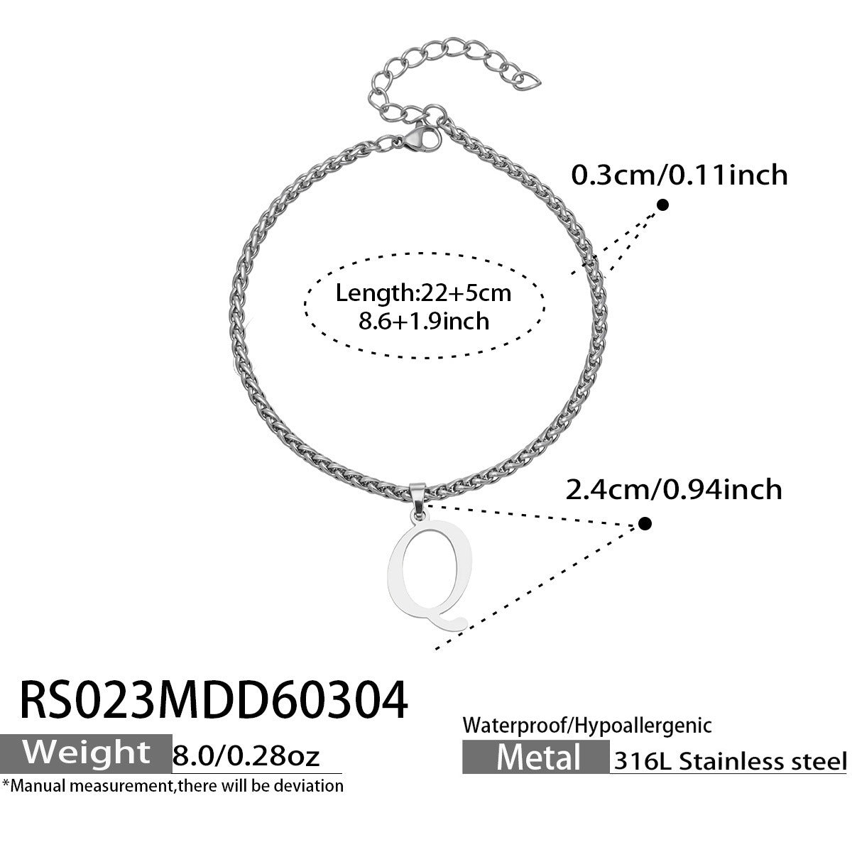 316L Stainless Steel 18K Gold PVD Initial Letter Minimalist Anklet - Initial Letter, Minimalist, Steel Finish, Personalized Anklet, Modern Wholesale Stainless Steel Jewelry - Sensitive Skin Friendly - Detail 8