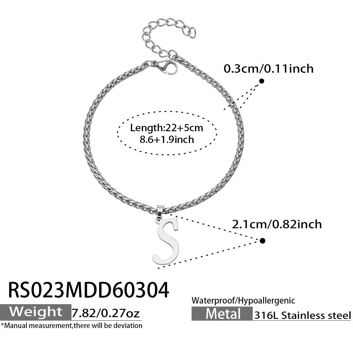 316L Stainless Steel 18K Gold PVD Initial Letter Minimalist Anklet - Initial Letter, Minimalist, Steel Finish, Personalized Anklet, Modern Wholesale Stainless Steel Jewelry - Sensitive Skin Friendly - Detail 9