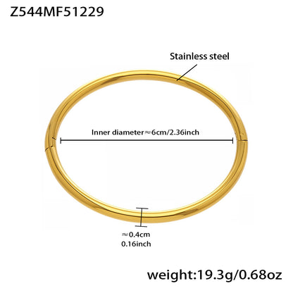 316L Stainless Steel 18K Gold PVD Interlocking Heart Hollow Geometric Bangle - Interlocking Heart, Hollow Design, Geometric, Minimalist, Modern Bangle Wholesale Stainless Steel Jewelry - Sensitive Skin Friendly - Detail 13
