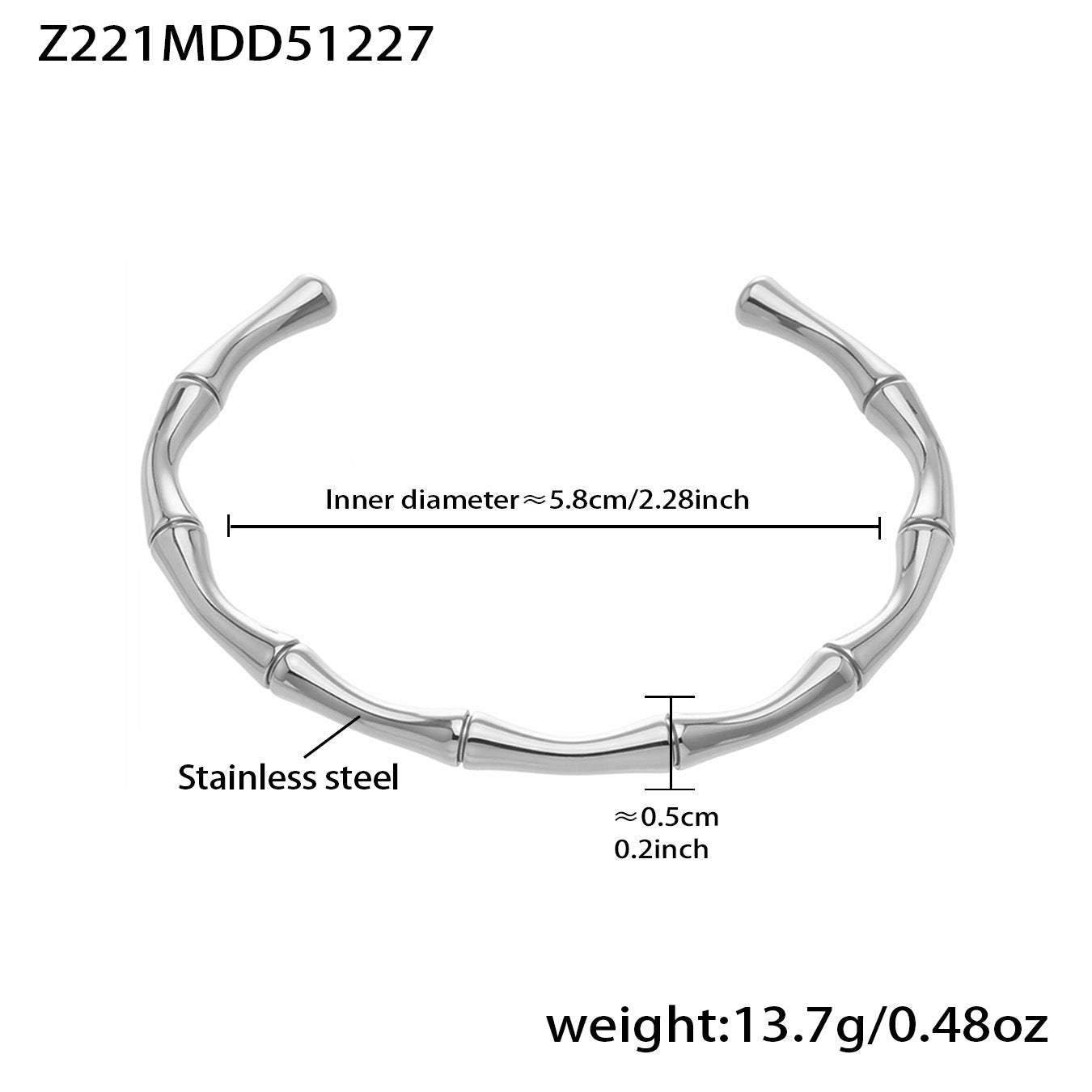 316L Stainless Steel 18K Gold PVD Interlocking Heart Hollow Geometric Bangle - Interlocking Heart, Hollow Design, Geometric, Minimalist, Modern Bangle Wholesale Stainless Steel Jewelry - Sensitive Skin Friendly - Detail 19
