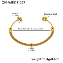 316L Stainless Steel 18K Gold PVD Interlocking Heart Hollow Geometric Bangle - Interlocking Heart, Hollow Design, Geometric, Minimalist, Modern Bangle Wholesale Stainless Steel Jewelry - Sensitive Skin Friendly - Detail 5
