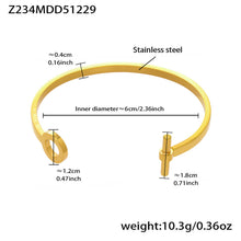 316L Stainless Steel 18K Gold PVD Interlocking Heart Hollow Geometric Bangle - Interlocking Heart, Hollow Design, Geometric, Minimalist, Modern Bangle Wholesale Stainless Steel Jewelry - Sensitive Skin Friendly - Detail 7