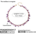 Style E Natural Amethyst Stone Necklace 41.5+5cm (P082) / Default