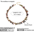Style F Mixed Color Natural Stone Necklace 41+5cm (P082) / Default