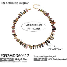 316L Stainless Steel 18K Gold PVD Irregular Beaded Natural Stone Necklace - Irregular Beaded, Natural Stone, Amethyst, Mixed Stone, Choker Necklace Wholesale Stainless Steel Jewelry - Sensitive Skin Friendly - Detail 9