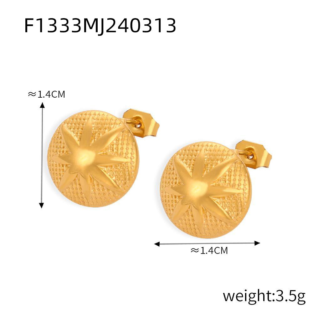 316L Stainless Steel 18K Gold PVD Irregular Geometric Earrings - Minimalist Irregular Geometric Gold Earrings Wholesale Stainless Steel Jewelry - Sensitive Skin Friendly - Detail 10