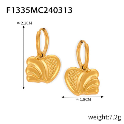 316L Stainless Steel 18K Gold PVD Irregular Geometric Earrings - Minimalist Irregular Geometric Gold Earrings Wholesale Stainless Steel Jewelry - Sensitive Skin Friendly - Detail 9