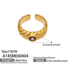 316L Stainless Steel 18K Gold PVD Irregular Zircon Ring - Irregular Zircon Ring Unique Design Gold Band Minimalist Wholesale Stainless Steel Jewelry - Sensitive Skin Friendly - Detail 7