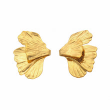 316L Stainless Steel 18K Gold PVD Layered Floral Earrings - Layered Floral Design Gold Steel Wholesale Stainless Steel Jewelry - Sensitive Skin Friendly - Detail 1