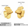 Two-Tier Half Flower Stainless Steel Stud Earrings F450 / Default