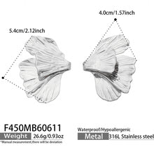 316L Stainless Steel 18K Gold PVD Layered Floral Earrings - Layered Floral Design Gold Steel Wholesale Stainless Steel Jewelry - Sensitive Skin Friendly - Detail 8