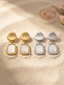 316L Stainless Steel 18K Gold PVD Light Luxury White Mother-of-Pearl Drop Earrings - Light Luxury White Mother-of-Pearl Drop Earrings 18K Gold PVD Niche Design Wholesale Stainless Steel Jewelry - Sensitive Skin Friendly - Detail 1