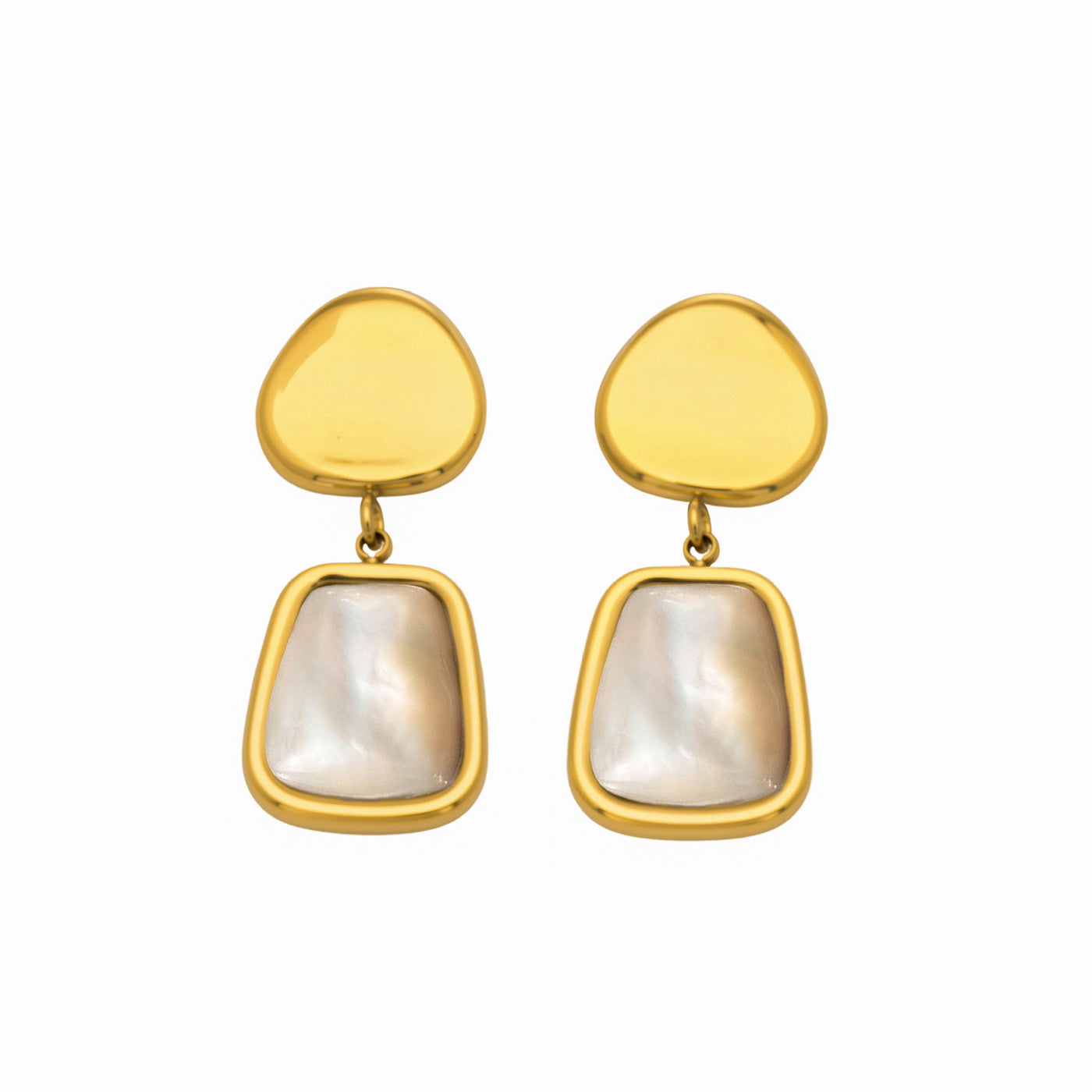 316L Stainless Steel 18K Gold PVD Light Luxury White Mother-of-Pearl Drop Earrings - Light Luxury White Mother-of-Pearl Drop Earrings 18K Gold PVD Niche Design Wholesale Stainless Steel Jewelry - Sensitive Skin Friendly - Detail 10