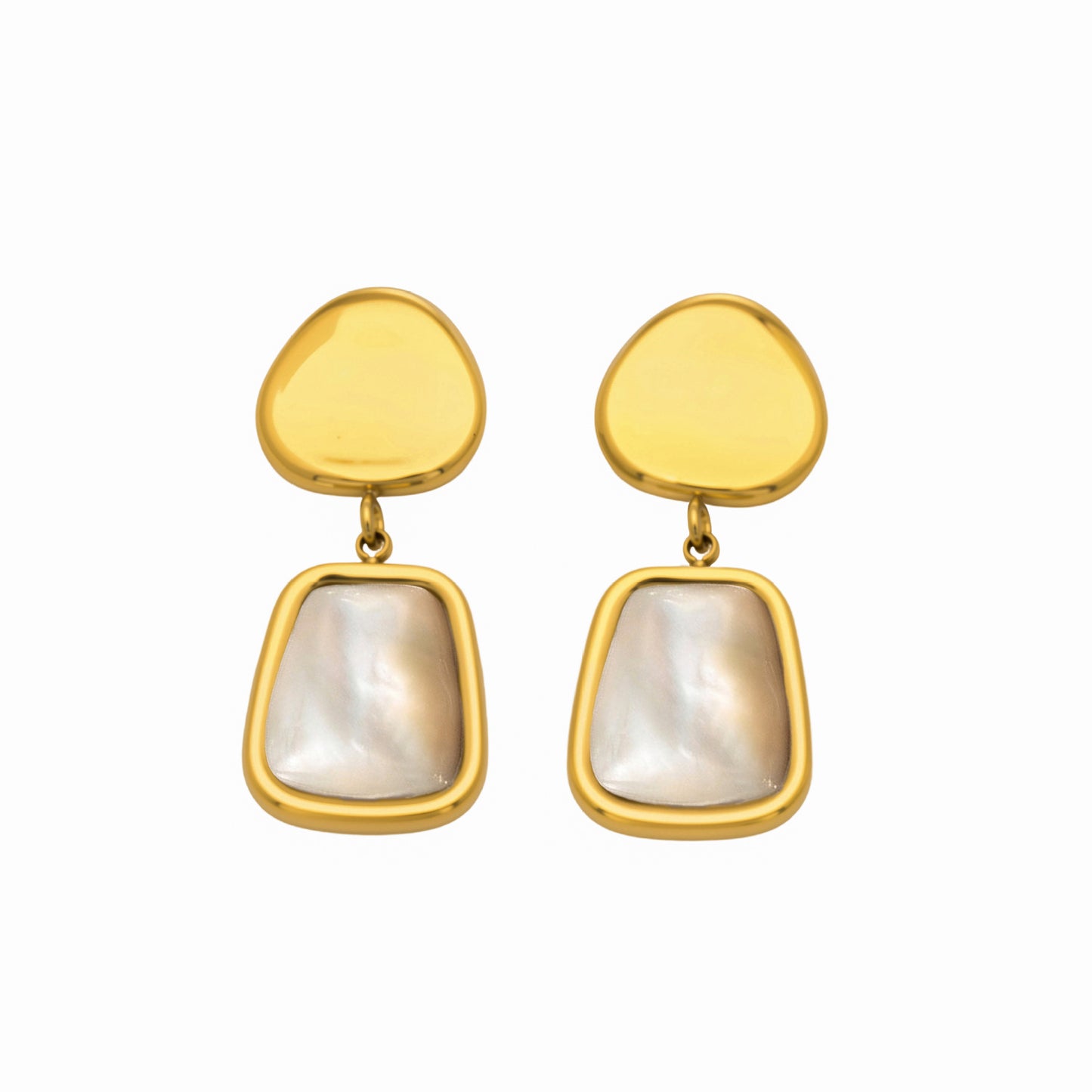 316L Stainless Steel 18K Gold PVD Light Luxury White Mother-of-Pearl Drop Earrings - Light Luxury White Mother-of-Pearl Drop Earrings 18K Gold PVD Niche Design Wholesale Stainless Steel Jewelry - Sensitive Skin Friendly - Detail 10