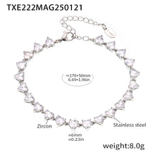 316L Stainless Steel 18K Gold PVD Love Heart 5A Zircon Necklace - Love Heart Zircon, Modern, Delicate, Hypoallergenic Wholesale Stainless Steel Jewelry - Sensitive Skin Friendly - Detail 1