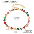 Gold Multicolor Cubic Zirconia Bracelet (TXE222) / Default