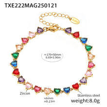 316L Stainless Steel 18K Gold PVD Love Heart 5A Zircon Necklace - Love Heart Zircon, Modern, Delicate, Hypoallergenic Wholesale Stainless Steel Jewelry - Sensitive Skin Friendly - Detail 10