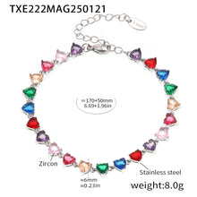 316L Stainless Steel 18K Gold PVD Love Heart 5A Zircon Necklace - Love Heart Zircon, Modern, Delicate, Hypoallergenic Wholesale Stainless Steel Jewelry - Sensitive Skin Friendly - Detail 8