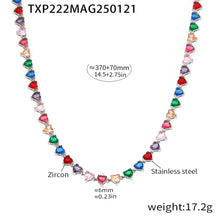 316L Stainless Steel 18K Gold PVD Love Heart 5A Zircon Necklace - Love Heart Zircon, Modern, Delicate, Hypoallergenic Wholesale Stainless Steel Jewelry - Sensitive Skin Friendly - Detail 9
