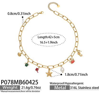 316L Stainless Steel 18K Gold PVD Love Heart Vintage Pearl Necklace Bracelet - Vintage Gold Love Heart Faux Pearl Wholesale Stainless Steel Jewelry - Sensitive Skin Friendly - Detail 14
