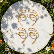 316L Stainless Steel 18K Gold PVD Matte Geometric Earrings - Matte Finish Geometric Modern Minimalist Wholesale Stainless Steel Jewelry - Sensitive Skin Friendly - Detail 7