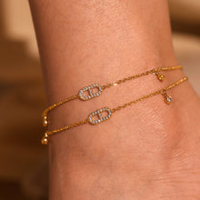 316L Stainless Steel 18K Gold PVD Minimalist Bar Zircon Anklet - Minimalist Bar Zircon Gold Anklet Wholesale Stainless Steel Jewelry - Sensitive Skin Friendly - Detail 4