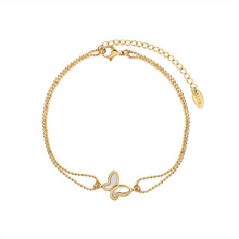Gold plated 316L stainless steel butterfly charm anklet with adjustable extender, waterproof hypoallergenic minimalist summer jewelry for wholesale