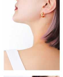 316L Stainless Steel 18K Gold PVD Minimalist C-Shaped Earrings - Minimalist C-Shaped Petite Earrings Wholesale Stainless Steel Jewelry - Sensitive Skin Friendly - Detail 1