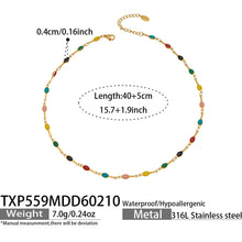 316L Stainless Steel 18K Gold PVD Minimalist Dopamine Color-Block Enamel Necklace & Bracelet Set - Dopamine Color-Block, Enamel, Minimalist, Modern, Stainless Steel, Gold Plated, Necklace, Bracelet Set Sensitive Skin Friendly - Detail 11