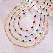 316L Stainless Steel 18K Gold PVD Minimalist Dopamine Color-Block Enamel Necklace & Bracelet Set - Dopamine Color-Block, Enamel, Minimalist, Modern, Stainless Steel, Gold Plated, Necklace, Bracelet Set Sensitive Skin Friendly - Detail 19
