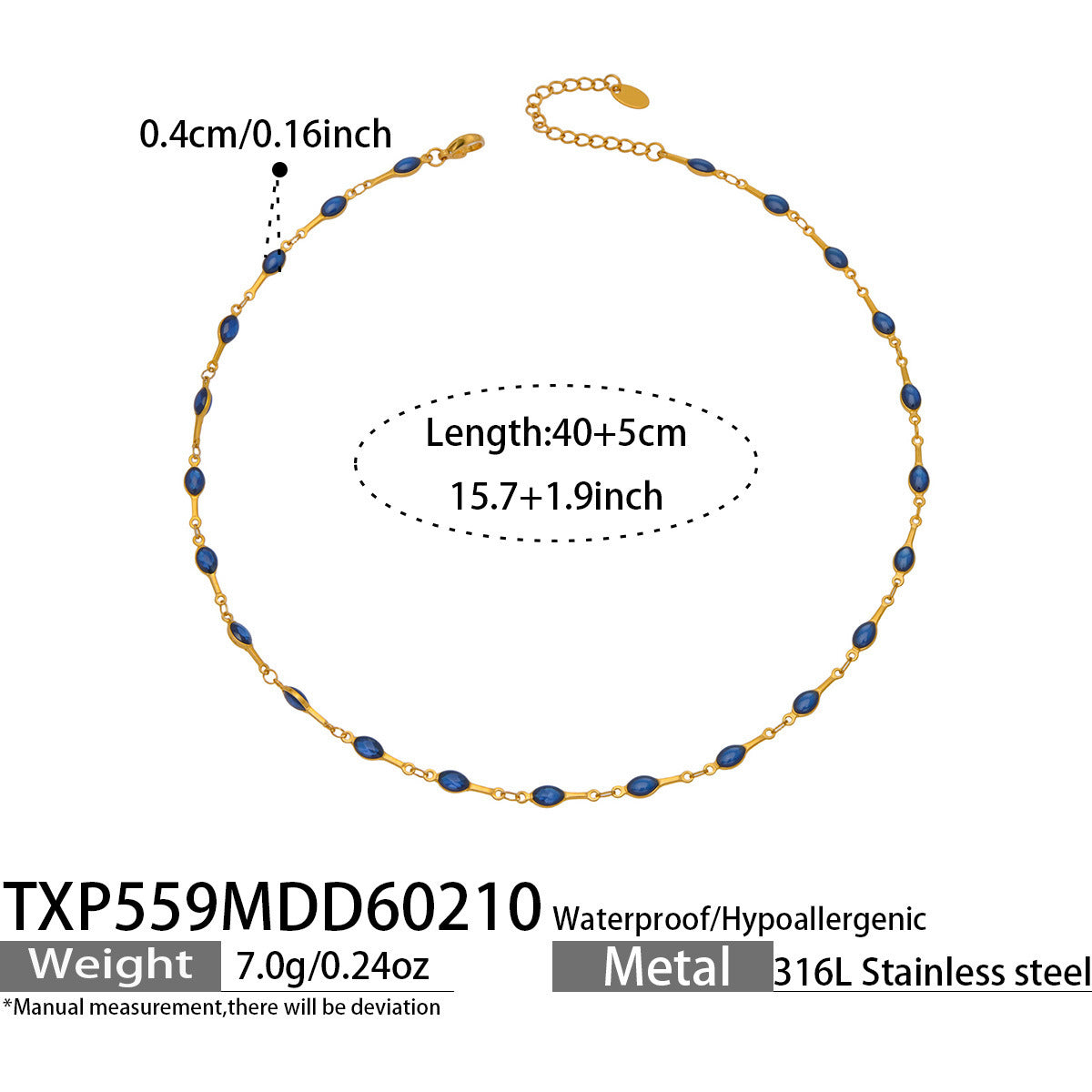 316L Stainless Steel 18K Gold PVD Minimalist Dopamine Color-Block Enamel Necklace & Bracelet Set - Dopamine Color-Block, Enamel, Minimalist, Modern, Stainless Steel, Gold Plated, Necklace, Bracelet Set Sensitive Skin Friendly - Detail 22