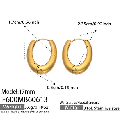 316L Stainless Steel 18K Gold PVD Minimalist Earrings - Minimalist Stylish Steel Earrings Wholesale Stainless Steel Jewelry - Sensitive Skin Friendly - Detail 10
