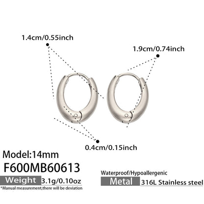 316L Stainless Steel 18K Gold PVD Minimalist Earrings - Minimalist Stylish Steel Earrings Wholesale Stainless Steel Jewelry - Sensitive Skin Friendly - Detail 5