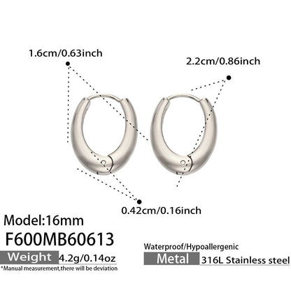 316L Stainless Steel 18K Gold PVD Minimalist Earrings - Minimalist Stylish Steel Earrings Wholesale Stainless Steel Jewelry - Sensitive Skin Friendly - Detail 6