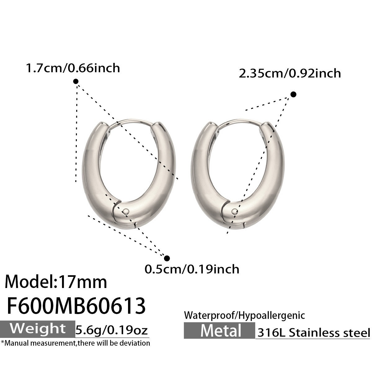 316L Stainless Steel 18K Gold PVD Minimalist Earrings - Minimalist Stylish Steel Earrings Wholesale Stainless Steel Jewelry - Sensitive Skin Friendly - Detail 7