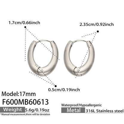316L Stainless Steel 18K Gold PVD Minimalist Earrings - Minimalist Stylish Steel Earrings Wholesale Stainless Steel Jewelry - Sensitive Skin Friendly - Detail 7