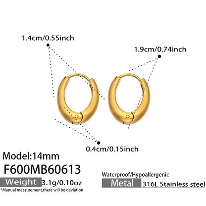 316L Stainless Steel 18K Gold PVD Minimalist Earrings - Minimalist Stylish Steel Earrings Wholesale Stainless Steel Jewelry - Sensitive Skin Friendly - Detail 8