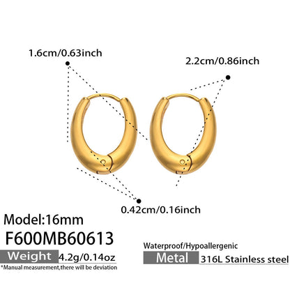 316L Stainless Steel 18K Gold PVD Minimalist Earrings - Minimalist Stylish Steel Earrings Wholesale Stainless Steel Jewelry - Sensitive Skin Friendly - Detail 9