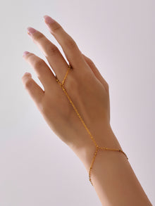 316L Stainless Steel 18K Gold PVD Minimalist Finger Chain Bracelet - Minimalist Gold Finger Chain, European Ins Style Wholesale Stainless Steel Jewelry - Sensitive Skin Friendly - Detail 5