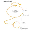 Gold Stackable Ring Bracelet17+5cm (E597) / Default