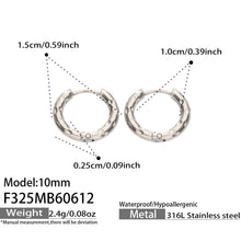 316L Stainless Steel 18K Gold PVD Minimalist Hammered Hoop Earrings - Minimalist Hammered Hoop, Gold Accent, Modern Design Wholesale Stainless Steel Jewelry - Sensitive Skin Friendly - Detail 4