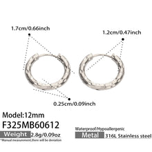 316L Stainless Steel 18K Gold PVD Minimalist Hammered Hoop Earrings - Minimalist Hammered Hoop, Gold Accent, Modern Design Wholesale Stainless Steel Jewelry - Sensitive Skin Friendly - Detail 6